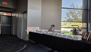 TLIG book table with free books at the library